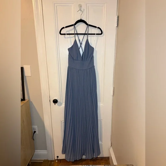 Lulus Depths of My Love Maxi Dress Size Small in Dusty Blue